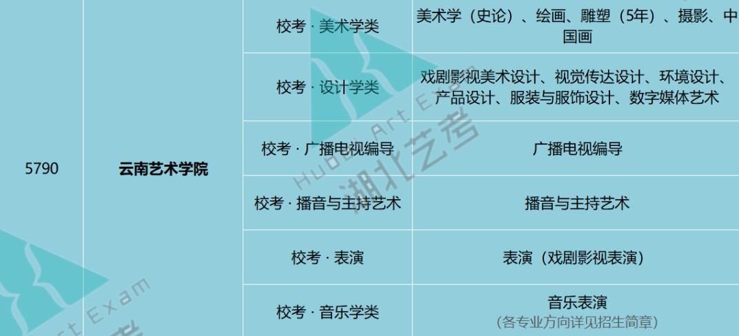 湖北省2020年藝術(shù)類?？颊猩盒?專業(yè)匯總